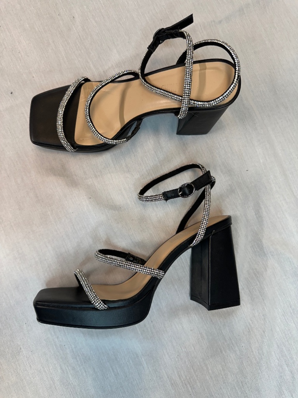 Dream Paris Chunky Rhinestone Strap Heels size 10